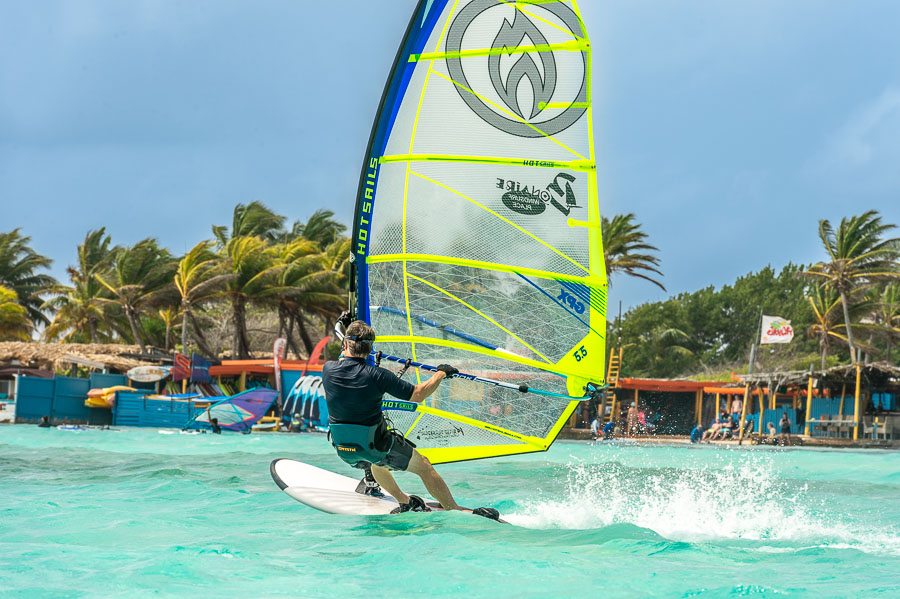 Hot Sails Maui and RRD boards at Bonaire Windsurf Place